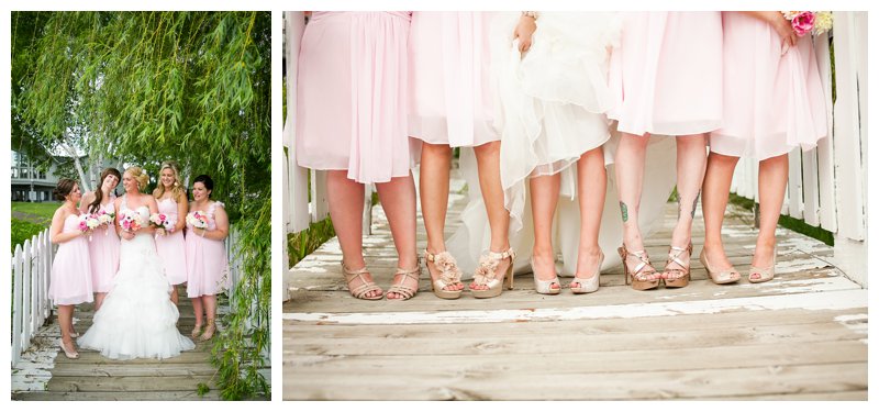 Minnesota wedding photographer, Majestic Oaks Golf Club, bridesmaids, pink bridesmaids dresses