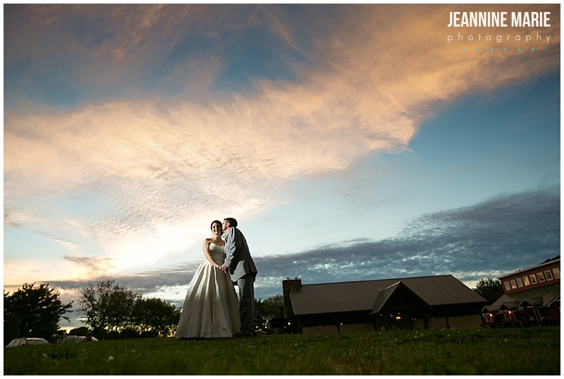 Hope Glen Farm, Twin Cities barn venue, sky, sunset, barn, bride, groom, portraits