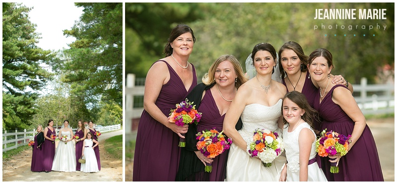 Hope Glen Farm, bridesmaids, purple bridesmaids dresses, fall wedding, fall flowers, floral, flowers, bridal bouquet, bridesmaids bouquets